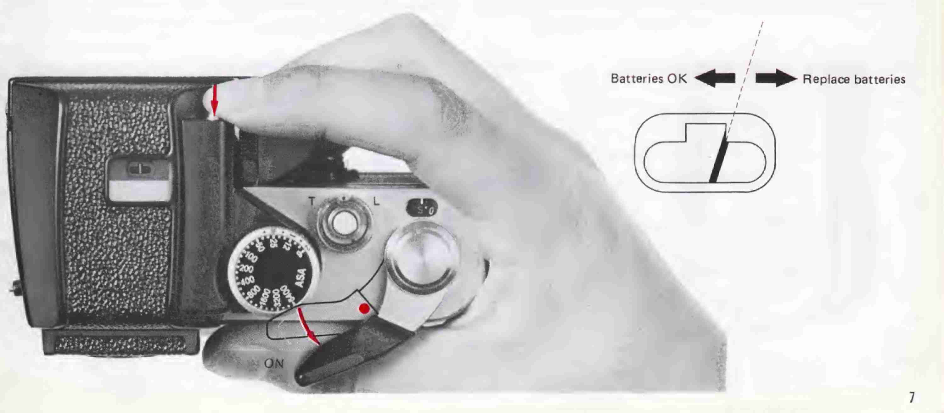 Diagram on how to perform a battery test on the Nikon F2