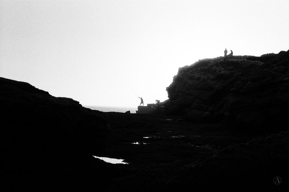Photograph of fishermen in Morocco.
