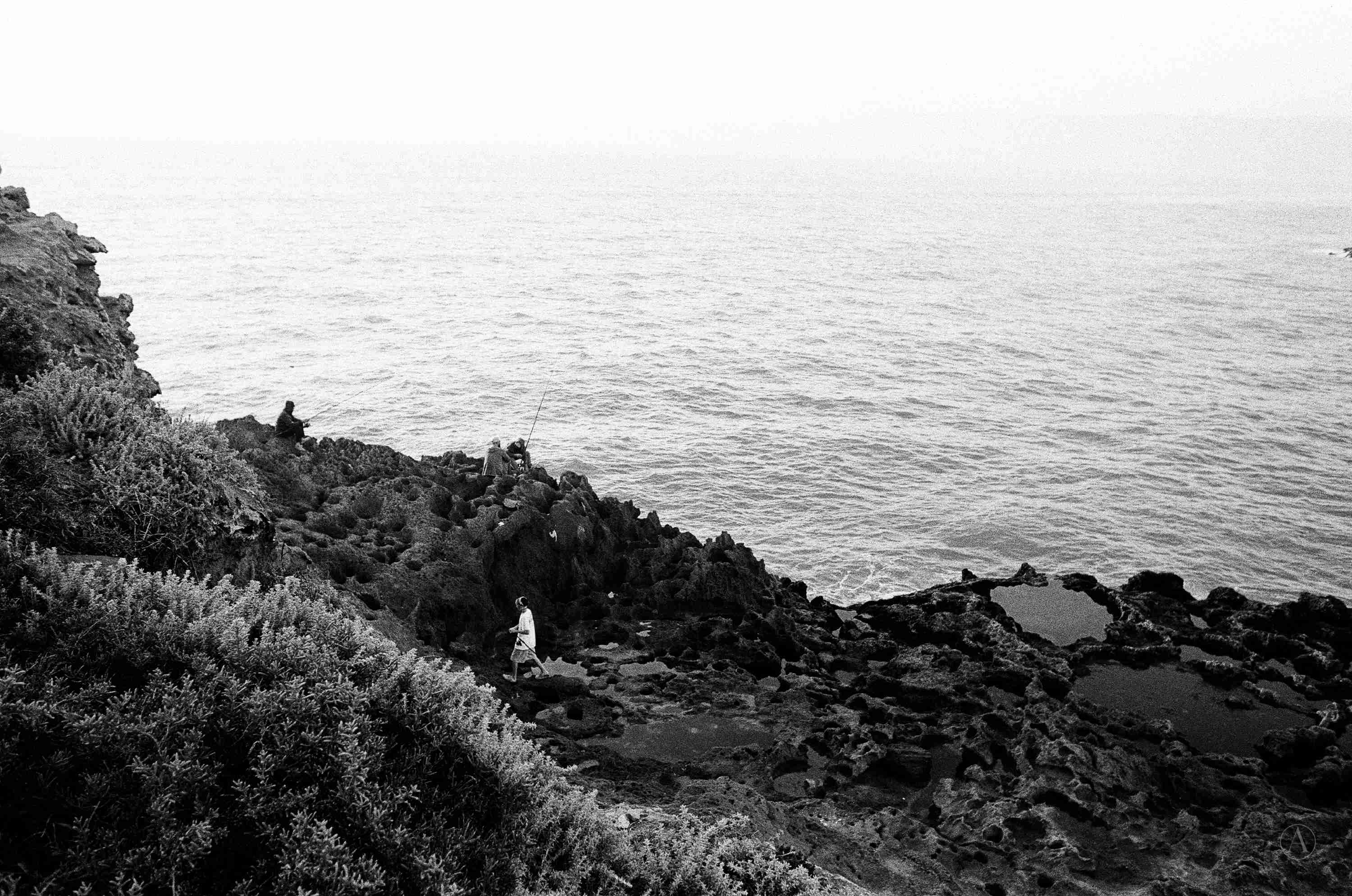Photograph of fishermen in Morocco.